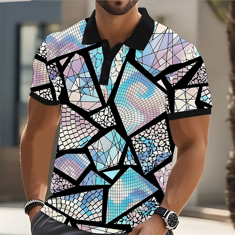 Street Fashion Shanghai - 2025 남성 폴로셔츠 골프셔츠 컬러 블록