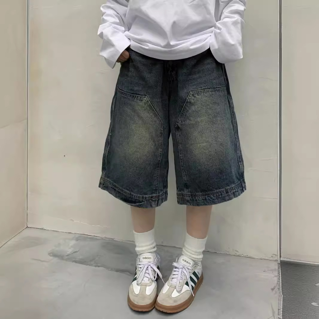 Street Fashion Jeans - 여성 Y2K 빈티지 배기 진 반바지