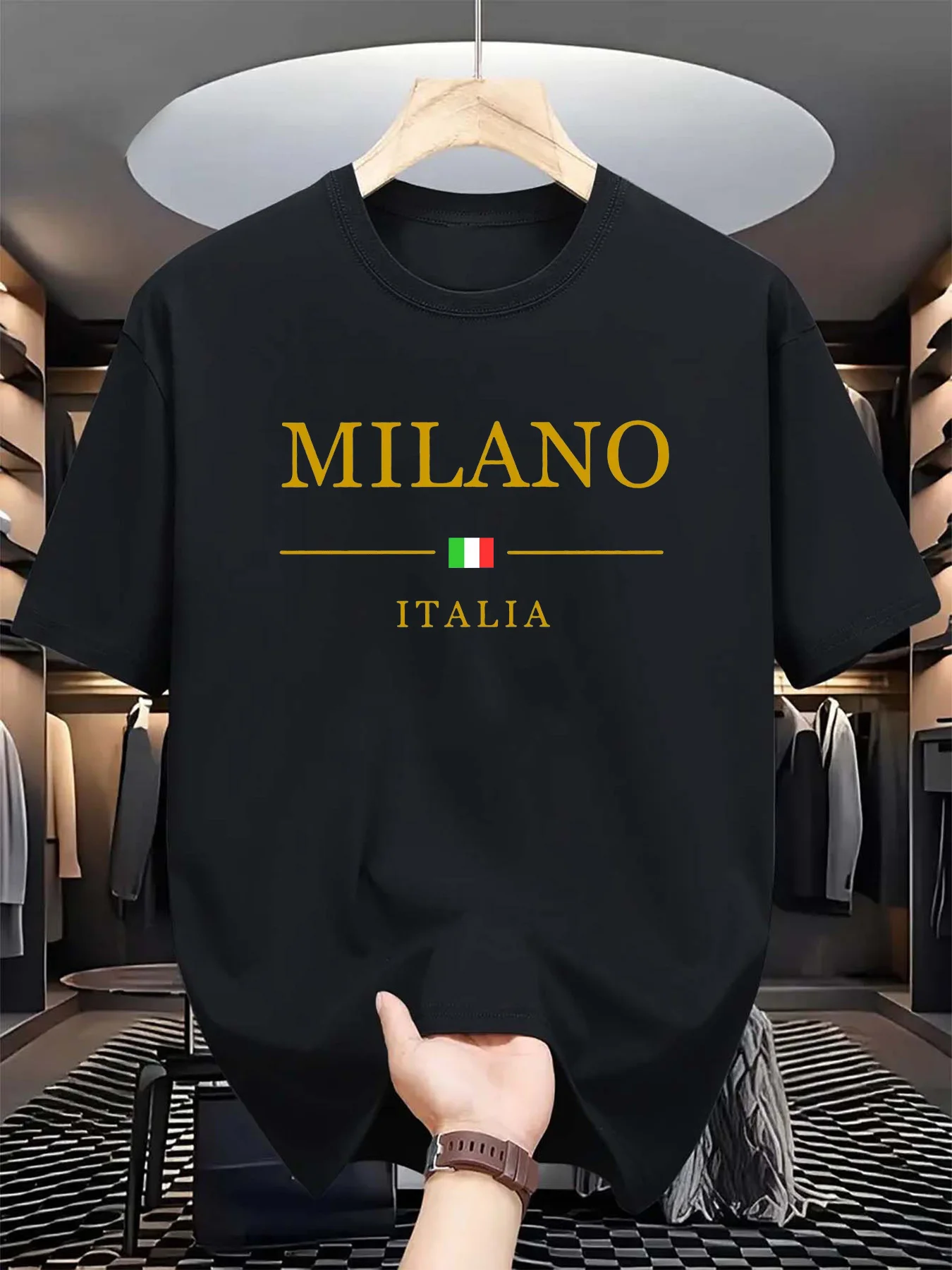 Street Fashion Of Milan - 남성용 여름 3D 프린트 티셔츠 반팔,