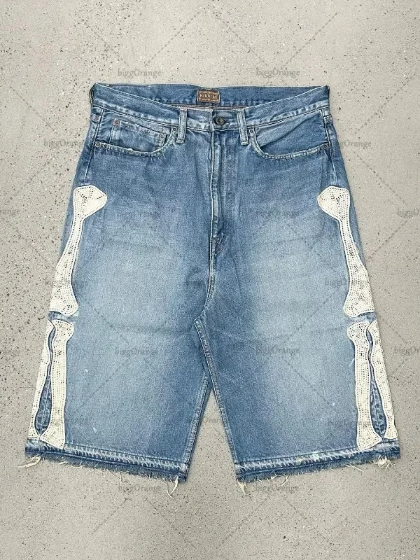Street Fashion Jeans - Deeptown Y2k 빈티지 하라주쿠 데님 반바지