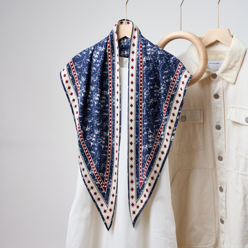 Bandana Multi Way - 데님 블루 삼각 스카프 새로운 프린트