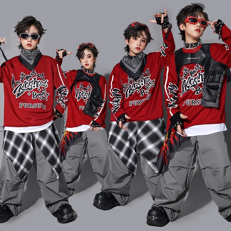 소년 K-pop 스웨트셔츠 패션 조끼 루즈 팬츠 힙합  - Street Fashion Boy 리뷰 및 가격