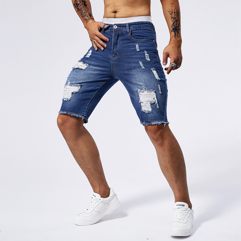 2025 여름 뉴 남성 찢어진 데님 반바지 패션 빈티지 - Street Fashion Jeans 리뷰 및 가격
