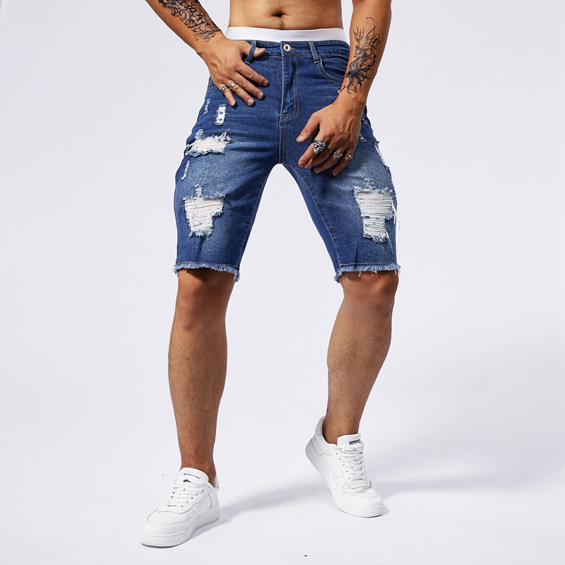 2025 여름 뉴 남성 찢어진 데님 반바지 패션 빈티지 - Street Fashion Jeans 리뷰 및 가격