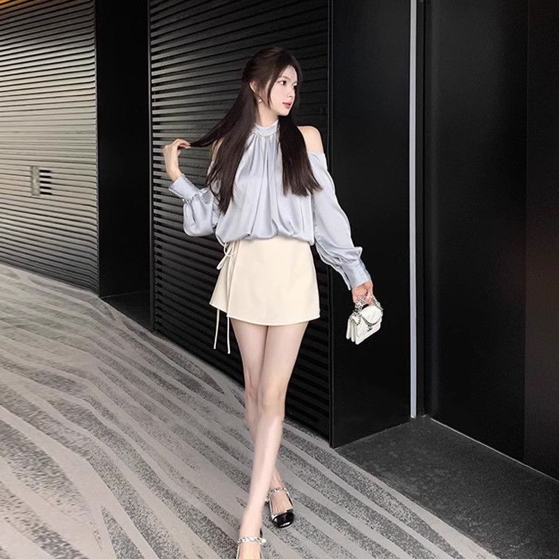 용수철 O넥 긴팔 오프숄더 블라우스, 한국 여성 의류, - Street Fashion In Korea 리뷰 및 가격