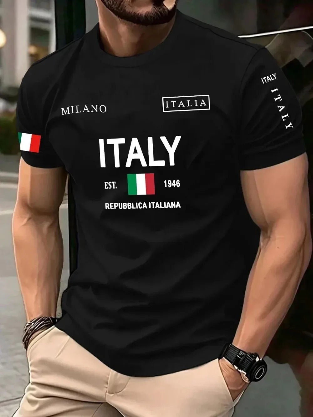 3D 프린트 유럽 아메리칸 패션 트렌드 밀라노 레터 브 - Street Fashion Of Milan 리뷰 및 가격