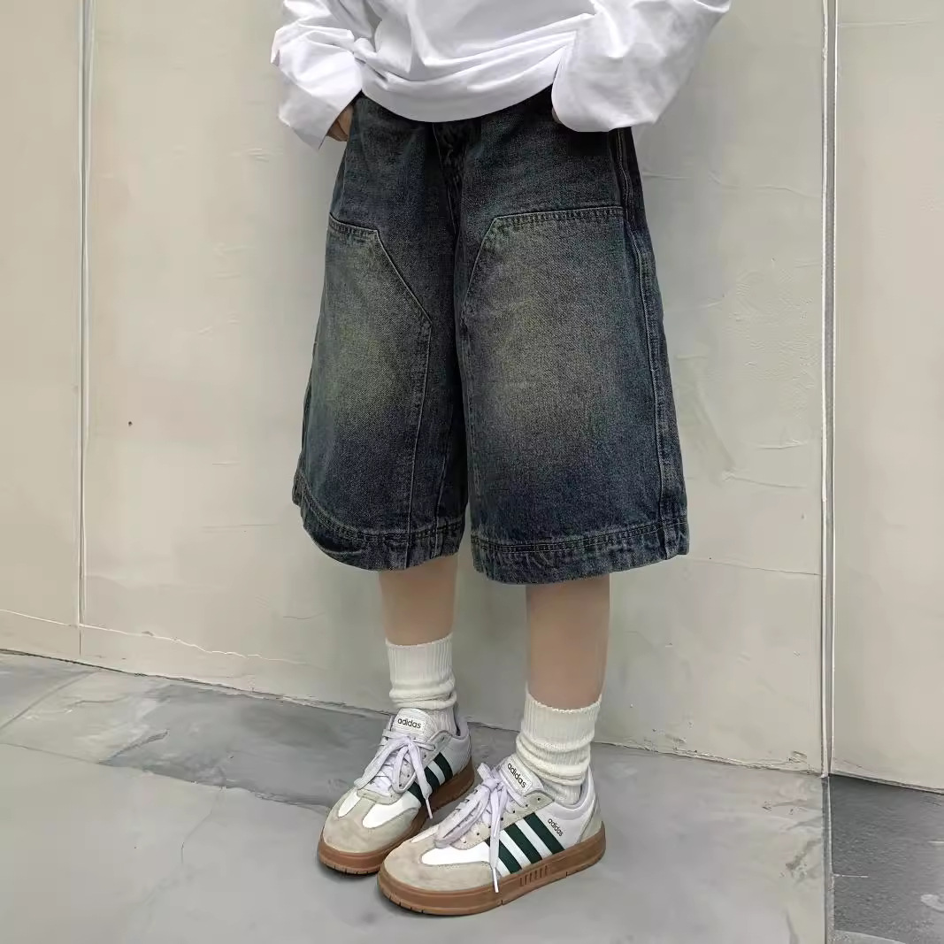 여성 Y2K 빈티지 배기 진 반바지 워싱 와이드 레그  - Street Fashion Jeans 리뷰 및 가격
