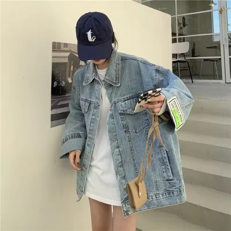 2025 새로운 패션 데님 재킷 여성 한국어 느슨한 캐 - Street Fashion In Korea 리뷰 및 가격