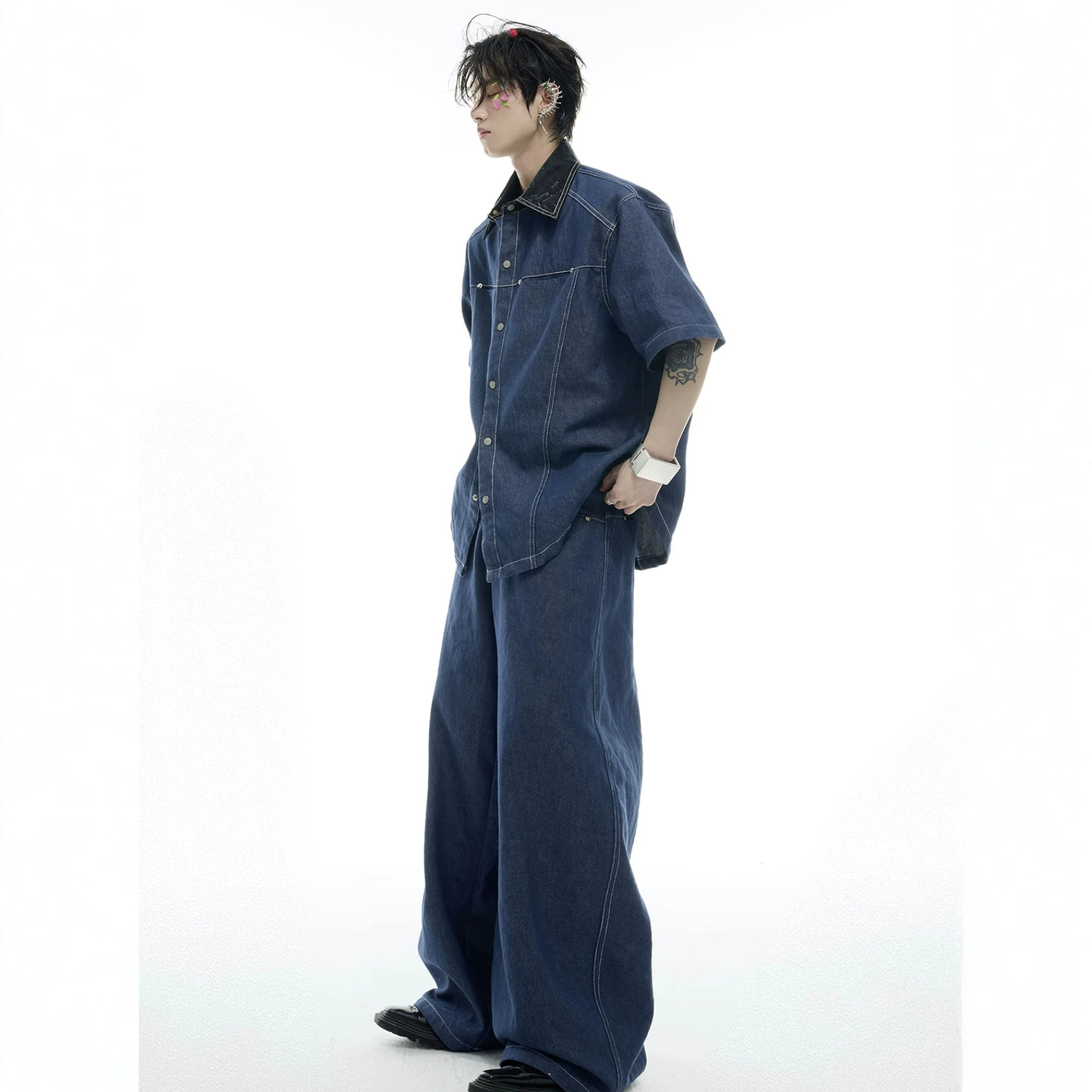 여름 남성 데님 매칭 세트 아메리칸 패션 하이 스트리트 - Street Fashion Jeans 리뷰 및 가격