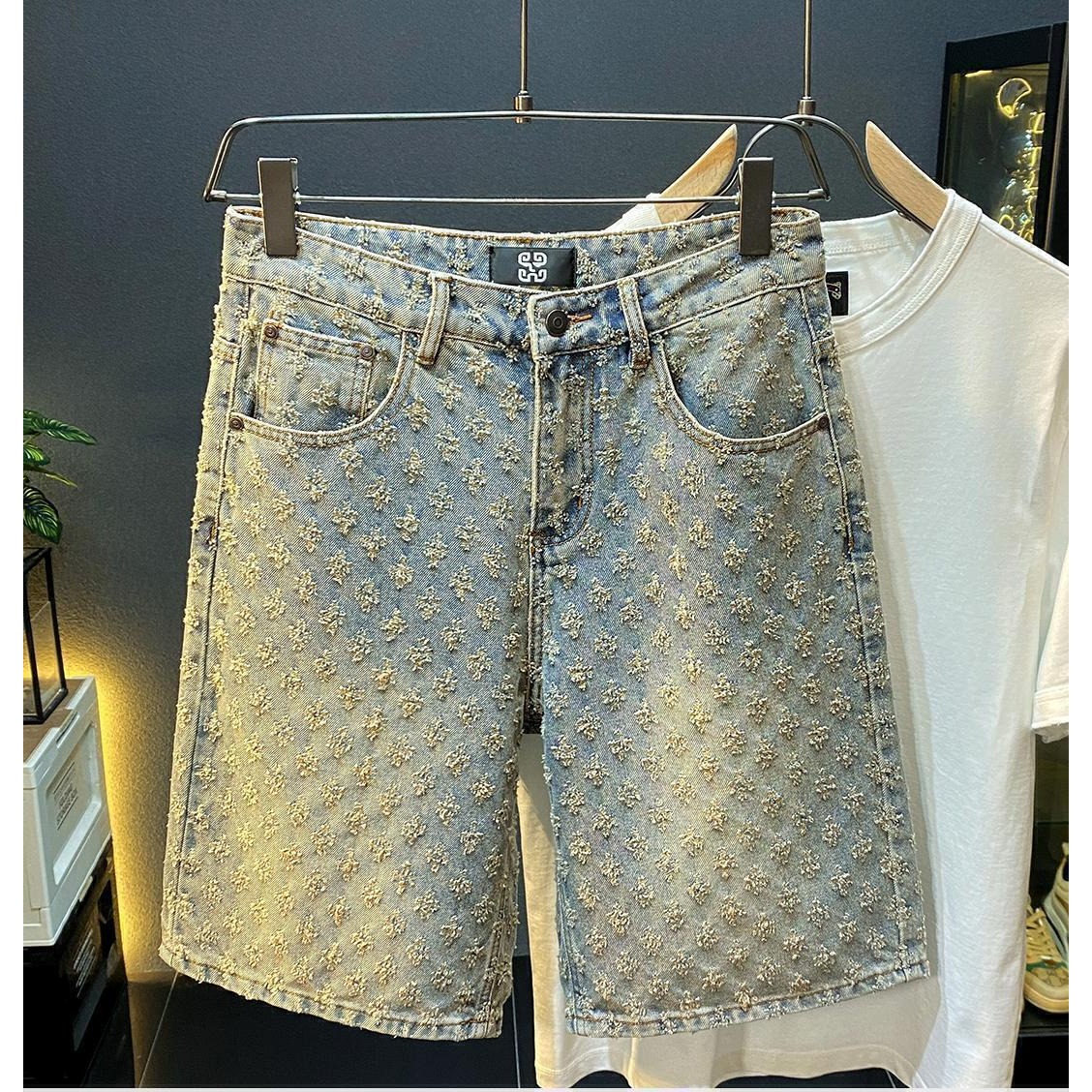 여름 하이 스트리트 데님 반바지 남성 캐주얼 청반바지  - Street Fashion Jeans 리뷰 및 가격
