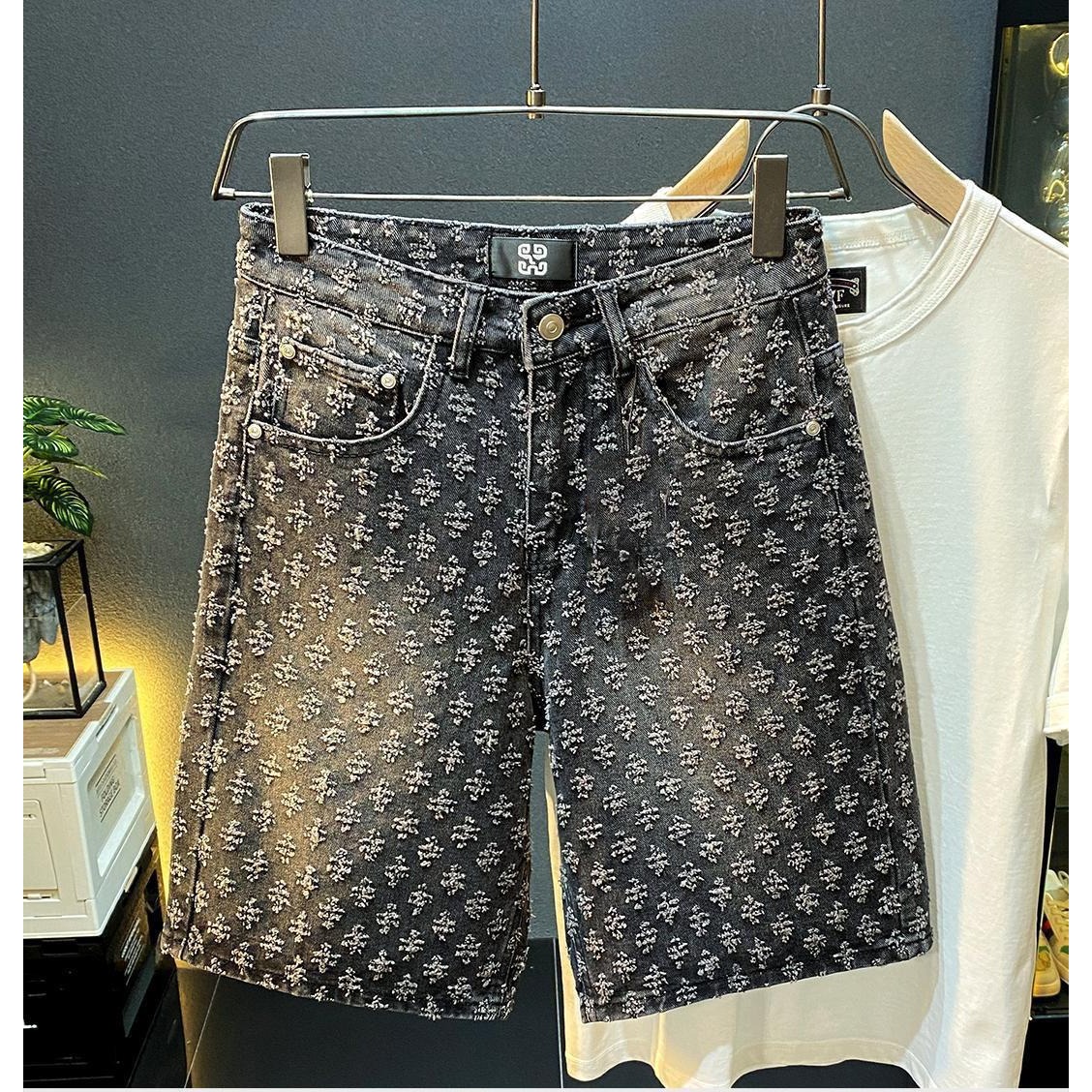여름 하이 스트리트 데님 반바지 남성 캐주얼 청반바지  - Street Fashion Jeans 리뷰 및 가격