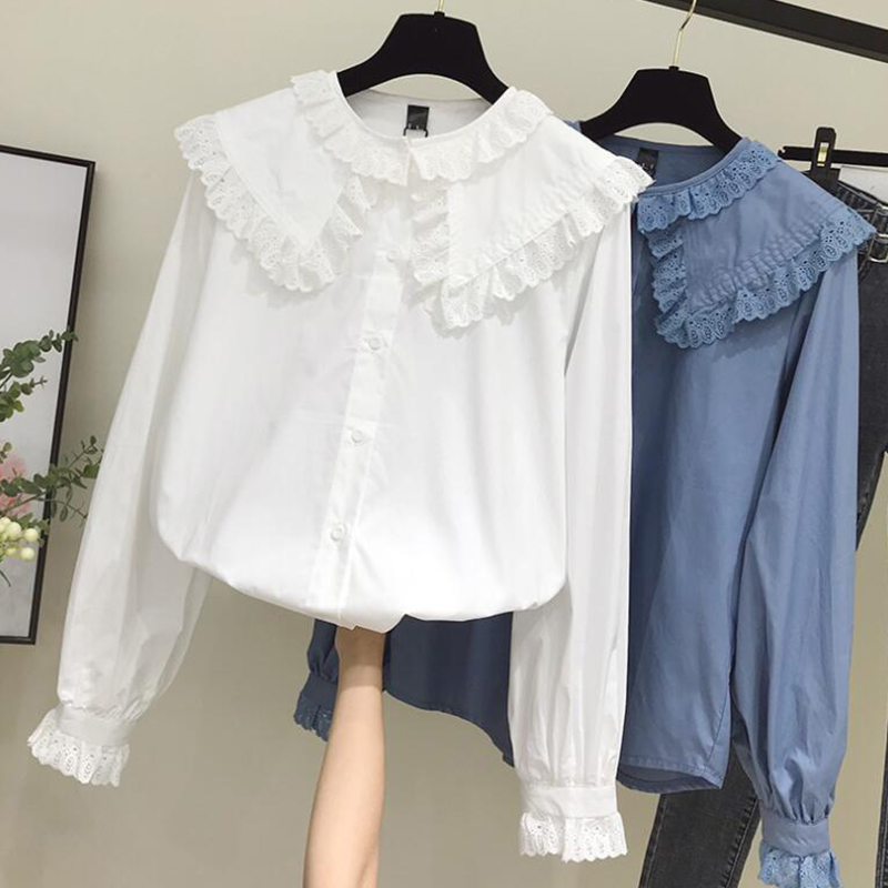 여성 세련된 피터팬 칼라 셔츠 한국 스타일 트렌디 소녀 - Street Fashion In Korea 리뷰 및 가격