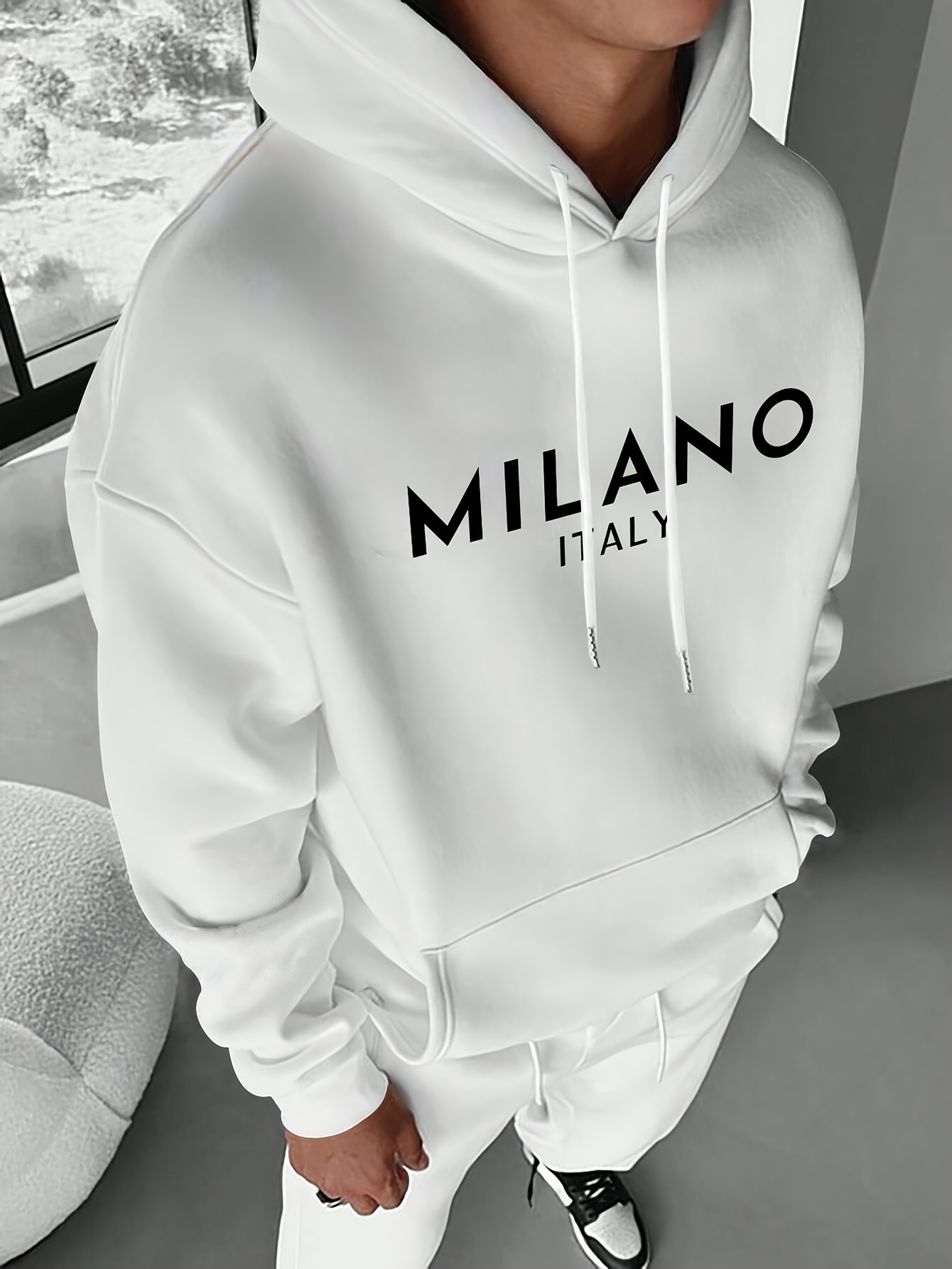 밀란 레터 남녀 공용 후드티 풀오버 야외 스트리트 캐주 - Street Fashion Of Milan 리뷰 및 가격
