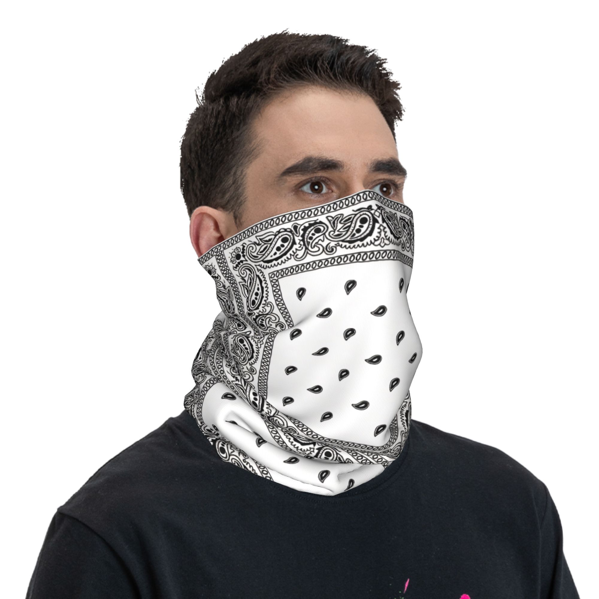 야외 스포츠 발라클라바 블랙 화이트 페이즐리 보더 자전 - Balaclava Face Mask 리뷰 및 가격