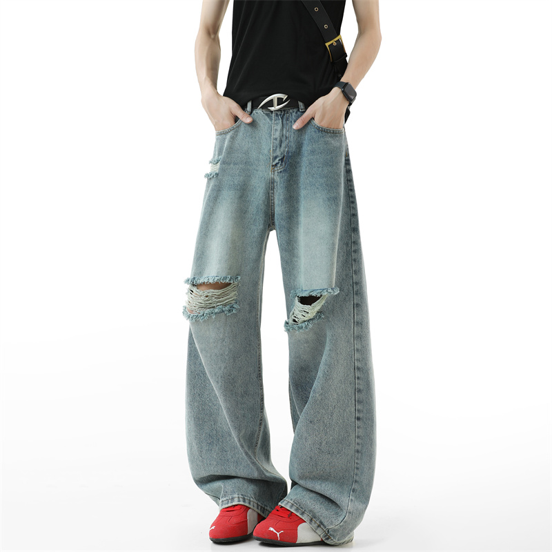 찢어진 청바지 남성용 2025 가을 신상 배기핏 디스트 - Street Fashion Fall 2025 리뷰 및 가격