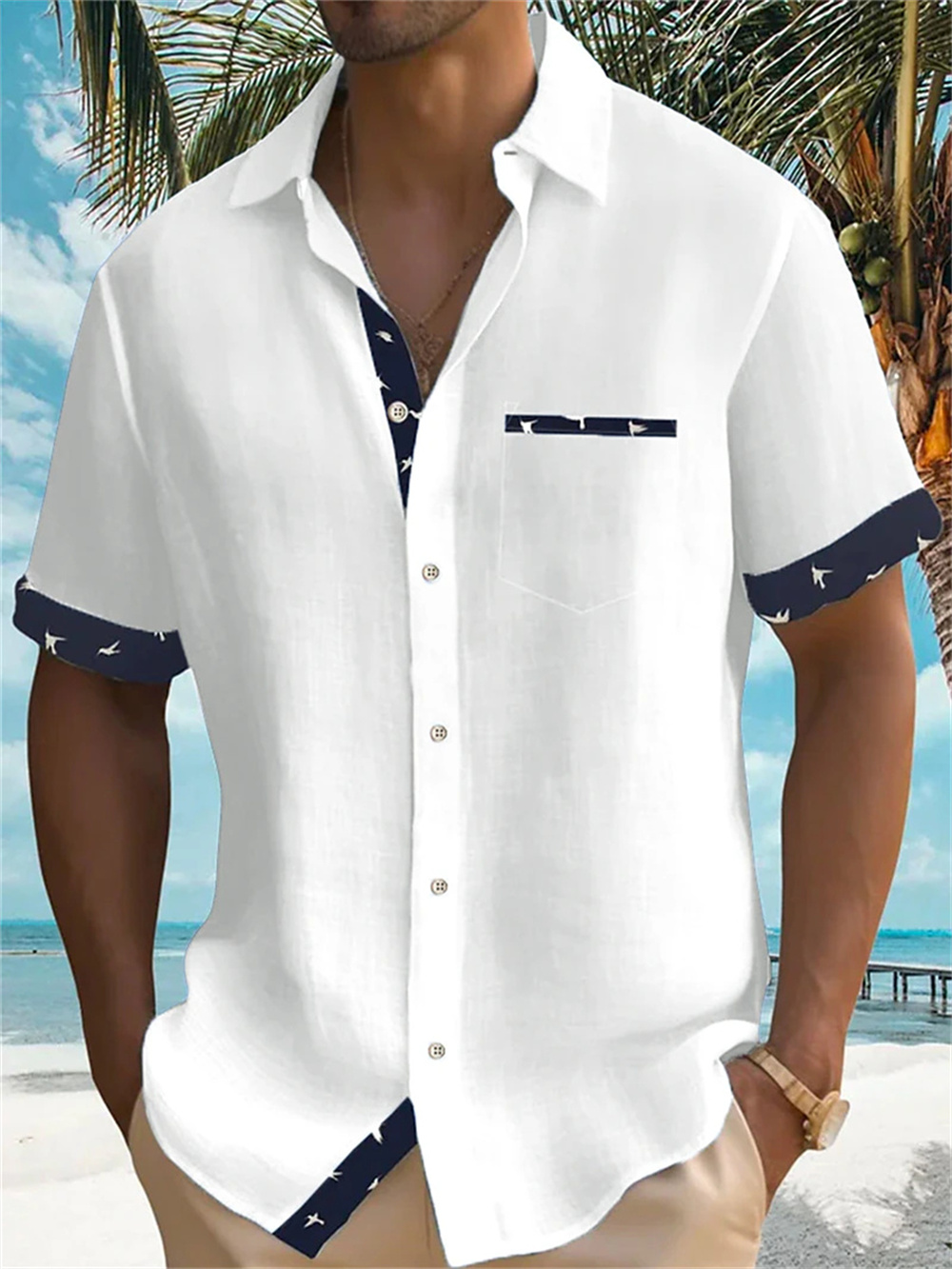 2023 여름 신작 남성 알로하 셔츠 캐주얼 패션 스트 - Street Fashion Shanghai 리뷰 및 가격