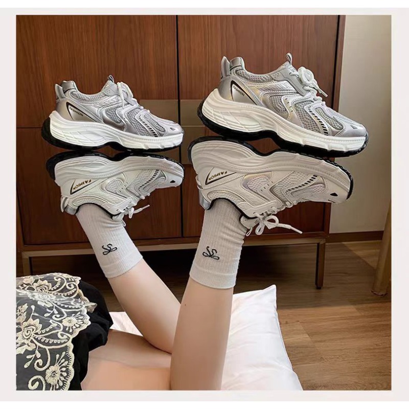 2026년 봄 여성 언키 아빠 스니커즈 통기성 메쉬 플 - Street Fashion In Korea 리뷰 및 가격