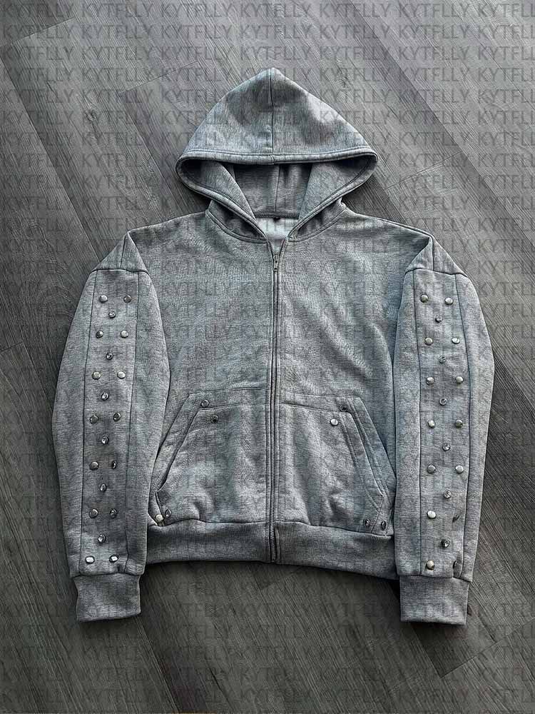 2025 가을/겨울 패션 그레이 핫 워터 라인스톤 지퍼 - Street Fashion Fall 2025 리뷰 및 가격