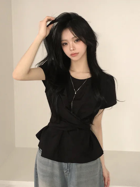 세련된 시크 허리끈이 달린 심플하고 스타일리쉬한 작은  - Street Fashion In Korea 리뷰 및 가격