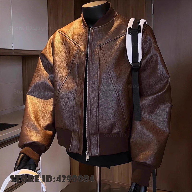 가을 남성 자켓 코트 아메리칸 스타일 레트로 크랙 가죽 - Street Fashion Style Male 리뷰 및 가격