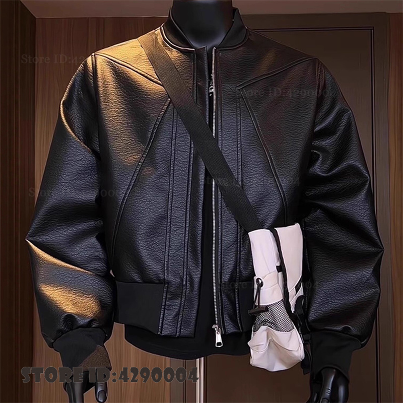 가을 남성 자켓 코트 아메리칸 스타일 레트로 크랙 가죽 - Street Fashion Style Male 리뷰 및 가격