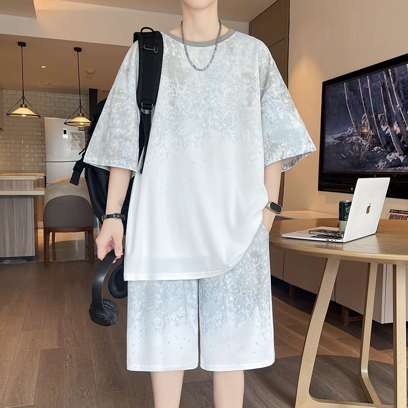 【탑 5-포인트 팬츠】남성용 티셔츠 세트 새로운 여름  - Street Fashion Us 리뷰 및 가격