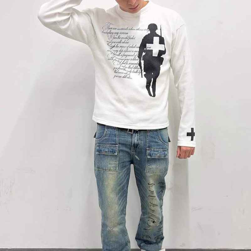 패션 하라주쿠 가을 스트리트 트렌드 빈티지 프린트 라운 - Street Fashion Us 리뷰 및 가격
