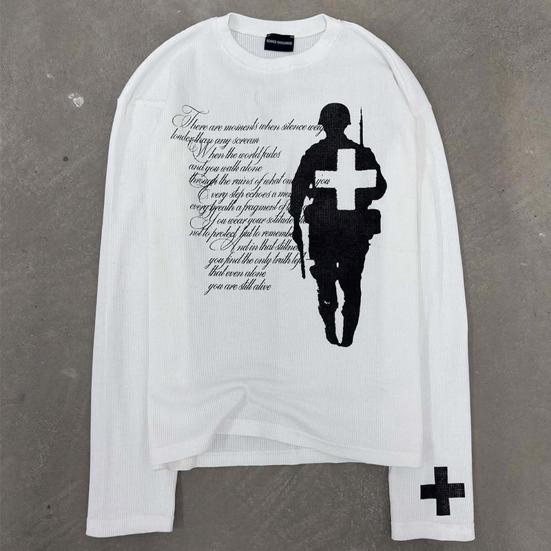 패션 하라주쿠 가을 스트리트 트렌드 빈티지 프린트 라운 - Street Fashion Us 리뷰 및 가격